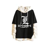 Death Note Hoodie Anime L·Lawliet Yagami Light Faux Deux Pièces À Capuche Cosplay Veste Pull À Manches Longues Pull Sweat pour Hommes/Femmes/Ados