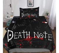 Death Note Parure De Lit pour Enfants Adultes, Ensemble De Housse De Couette pour Garçons, Ensemble De Literie avec Taie d'oreiller Single（135x200cm）