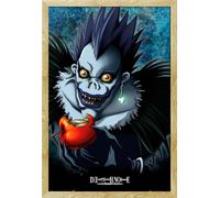 Death Note - Poster - Apple + cadre amovible, Shinsuke® Maxi MDF hêtre, vitre acrylique