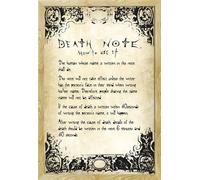Death Note - Poster - Rules + cadre amovible, Shinsuke® Maxi MDF hêtre, vitre acrylique