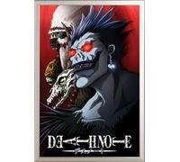 Death Note - Poster - Shinigami + cadre interchangeable, Shinsuke® Maxi aluminium argenté, vitre acrylique