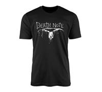 Death Note T-shirt noir - Anime Manga Comic Cosplay inspiré de l'art japonais mystère Thriller Book Light Kira Shinigami Ryuk Cadeau pour adulte