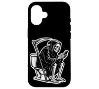 Death on The Throne Doom Scrolling The Internet Coque pour iPhone 16
