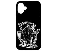 Death on The Throne Doom Scrolling The Internet Coque pour iPhone 16 Plus