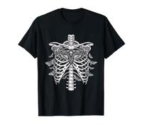 Death's Head Moth Cage Squelette nervurée T-Shirt