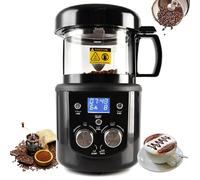 DEaThsalL 1400w Machine De TorréFaction De Café à Air Chaud, TorréFacteur 2 en 1 / Froid, éLectrique sans FuméE/Synchronisation, 8 Vitesses RéGlables, 80-100g