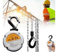 DEaThsalL Crochet De Palan à ChaîNe, Palan à ChaîNe LéGer 250/500 Kg, avec Crochet en Acier Robuste - Rotatif à 360 °, pour Soulever des Marchandises dans des Ateliers, des EntrepôTs,250KG*3M