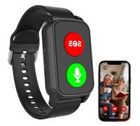 DEaThsalL Dispositifs D'alerte De Chute pour Personnes Âgées, Traceur GPS Personne Âgée Haut-Parleur De Haute Qualité Bracelet De Suivi De Santé étanche Bracelet Black