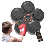 DEaThsalL Machine De Boxe Musicale, Cible De Boxe Murale De DéCompression à Domicile, Connexion Bluetooth, Charge De 400 Kg/Circulation Lumineuse, Son + Vitesse RéGlable,Machine