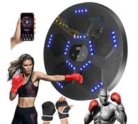 DEaThsalL Machine De Boxe Musicale, Cible De RéAction De Boxe Murale, Connexion Bluetooth, 1-18 Vitesses, éQuipement D'EntraîNement De Boxe LéGèRe Et Musicale, avec Gants,Black