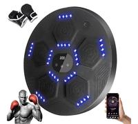DEaThsalL Machine De Boxe Musicale, Machine De Boxe Murale avec LumièRe LED, Connexion Bluetooth, Vitesses/Modes RéGlables, pour L'EntraîNement des Adultes Et des Enfants,Black