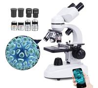 DEaThsalL Microscope Binoculaire Ultra-HD 30000X-70000X, Ensemble D'Accessoires De Laboratoire / 4 Objectifs + 4 Oculaires, Observation Confortable à 45°, avec Support pour TéLéPhone Portable,30000X