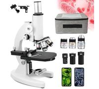 DEaThsalL Microscope Biologique 100000X/150000X/200000X, Angle De Vision 0-45°, avec Support pour TéLéPhone Portable, Ensemble De Microscope Monoculaire pour Enseignement D'Aquaculture,100000X