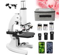 DEaThsalL Microscope Biologique 100000X/150000X/200000X, Angle De Vision 0-45°, avec Support pour TéLéPhone Portable, Ensemble De Microscope Monoculaire pour Enseignement D'Aquaculture,200000X