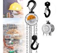 DEaThsalL Mini Palan à ChaîNe, Palan à ChaîNe Manuel De 118 Pouces (3 MèTres), avec ChaîNe G80 + 2 Crochets Robustes, Fente sans Clip, pour Garage, EntrepôT, MéCanique Automobile,250KG