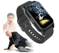 DEaThsalL Montre Urgence Connectée Senior Détecteur De Chute Traceur pour Personnes Âgées Suivi GPS en Temps Réel Bracelet Personne Agee Autonomie Longue Black
