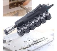 DEaThsalL Outil De Taraudage Pneumatique, Taraudeuse à Air Droit, avec 6 Mandrins/Autobloquants, Vitesse RéGlable, Orifice D'éChappement à 360°, pour Taraudage De Fil De Fer Commun