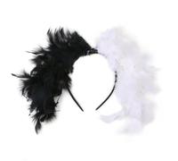 Deauparkoty Serre-tête Cruella Devil pour femme - Bijou de cheveux - Plumes Cruella - Accessoire pour femme - Pour carnaval, cosplay, fête à thème, Halloween