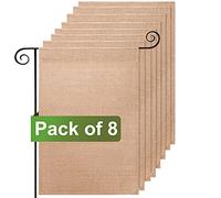 DEAYOU Lot de 8 drapeaux de jardin en toile de jute vierges à faire soi-même, 30,5 x 45,7 cm, bannières personnalisées pour extérieur, terrasse, décoration d'intérieur, mariage, cadeau de pendaison de