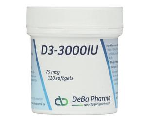 DeBa Pharma Vitamine D3-3000 IU 75mcg Capsule(S) Douce(S) 120 pc(s)