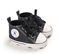 DEBAIJIA Bébé Espadrille Chaussures Premier Pas Enfants Soulier Toile Garçons 12-18M Semelle Souple Antidérapant Légér 20 EU Noir (Taille du Tag-3)