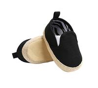 DEBAIJIA Bébé Espadrille Chaussures Premier Pas Enfants Soulier Toile Garçons 6-12M Semelle Souple Antidérapant Légér 18 EU Noir (6-12)