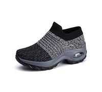 DEBAIJIA Chaussures de Course Maille Femmes Air Outdoor Sport Running Gym Baskets Fitness Respirante Sneakers 36 EU Gris (Taille Tag-36)