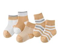DEBAIJIA Cinq Paires Chaussettes Bébé Enfant 0-1 Ans Garçon Fille Coton Pur Doux Colorée-Jaune