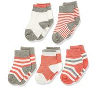 DEBAIJIA Cinq Paires Chaussettes Bébé Enfant 0-1 Ans Garçon Fille Coton Pur Doux Colorée-Rose