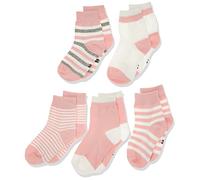 DEBAIJIA Cinq Paires Chaussettes Bébé Enfant 0-1 Ans Garçon Fille Coton Pur Doux Colorée-Rose clair