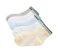 DEBAIJIA Cinq Paires Chaussettes Minces Enfants 1-3 Ans en Coton Respirant Bébé Fille Garçon Colorée - La chaîne