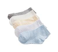 DEBAIJIA Cinq Paires Chaussettes Minces Enfants 3-5 Ans en Coton Respirant Bébé Fille Garçon Colorée - Carreau