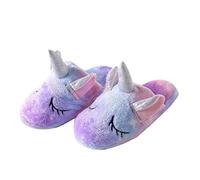 DEBAIJIA Pantoufles D'animaux Enfant Adulte Griffe Chaussons Paw Chaussures Unisexes Pantoufles Forme De Patte Peluche Hiver Douce(Licorne 01-26/31)