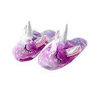 DEBAIJIA Pantoufles D'animaux Enfant Adulte Griffe Chaussons Paw Chaussures Unisexes Pantoufles Forme De Patte Peluche Hiver Douce(Licorne 03-26/31)