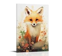 DEBAOKA Impression sur toile représentant un renard coloré - Décoration murale encadrée pour maison, chambre à coucher, salon, bureau