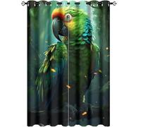 DEBAOKA Lot de 2 rideaux occultants à œillets pour chambre à coucher et salon, motif animaux de la nature, printemps, forêt, oiseau, rideaux de fenêtre occultants à isolation thermique