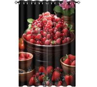 DEBAOKA Lot de 2 rideaux occultants modernes à œillets avec motif fraises et fruits délicieux pour chambre à coucher