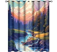 DEBAOKA Rideaux occultants à isolation thermique avec œillets - Rideaux occultants modernes à œillets - Rideaux occultants pour fenêtre de chambre à coucher, salon, 106 x 114 cm