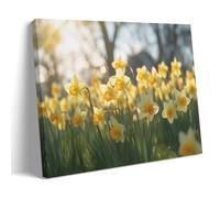 DEBAOKA Toile murale encadrée pour décoration murale d'intérieur, chambre à coucher, salon, bureau - Motif floral jaune