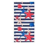 Debarbouillette Étoile De Mer D'Été Colorée À Rayures Bleu Marine Serviettes De Toilette Doux Serviette Personnalisée Haute Qualité Serviette D'Invité pour Hôtel Gymnase D'Intérieur S