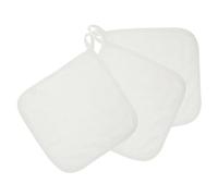 Débarbouillettes Bébé en Fibre de Bambou, Lot de 3, Blanches