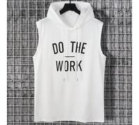 Débardeur à capuche pour homme sans manches avec impression de slogan, lettre unie, décontracté pour sortir, époux L,M,S,XL,XXLBlocs de couleur,Lettres,SloganÉtoffe
