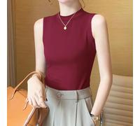 Débardeur à col mi-haut pour femme - Sans manches - Solide - Pour un ajustement parfait - Couche de base - Chemise décontractée à porter au quotidien - Taille M-2XL