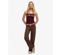 Superdry & Co Haut 'Athletic Essentials' lie de vin / blanc, Taille S