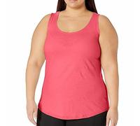 Débardeur à queue de chemise pour femme - Haut uni sans manches pour femme - Tenue d'été 4X, rose vif, 3XL