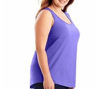 Débardeur à queue de chemise pour femme - Haut uni sans manches pour femme - Tenue d'été 4X, violet, 3XL