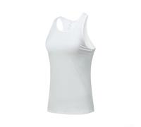 Débardeur à séchage rapide pour femme en polyester respirant sans manches pour la gym, la course à pied, le yoga, les entraînements de randonnée, le fitness, les entraînements de taille S à XL, blanc
