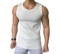 Débardeur à séchage rapide sans manches pour homme, coupe ajustée, pour la course à pied, la salle de sport, les entraînements, gilet en maille respirante, taille L-4XL (blanc 3XL)