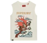 Superdry Tattoo Rhinestone Tank Sleeveless T-shirt Blanc L Femme