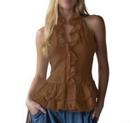 Débardeur à volants en polyester pour femmes mode d'été